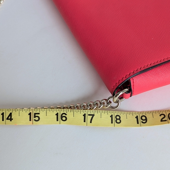 Kate Spade New York Laurel Way Greer Genuine Leather Crossbody Bag Coral Red - Picture 16 of 16